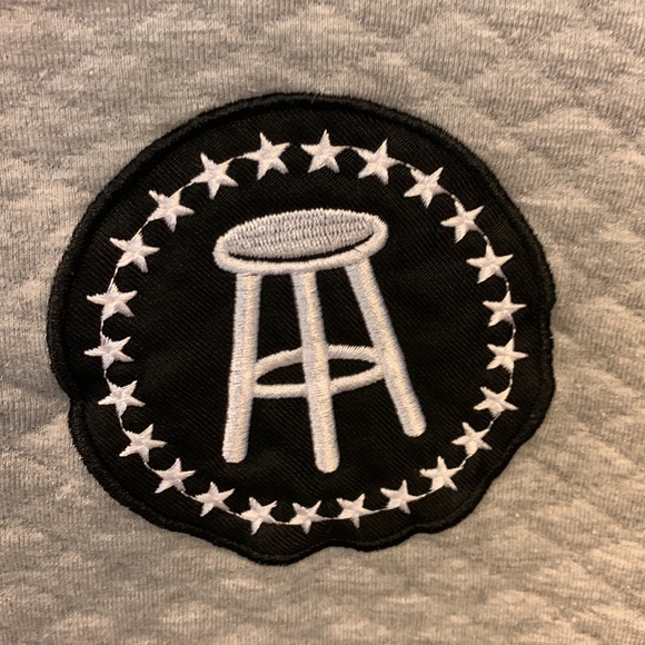 Men’s quilted BARSTOOL SPORTS hoodie with patch elbows - Picture 6 of 6